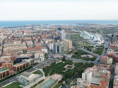 Aerial photograph of the old Turia River